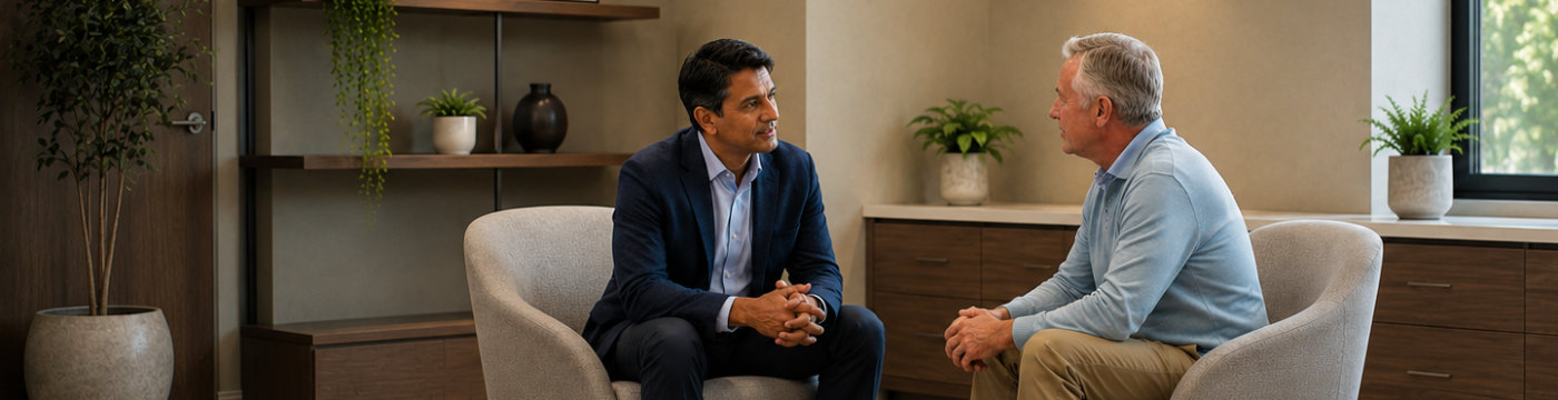 Urologist in consultation with patient