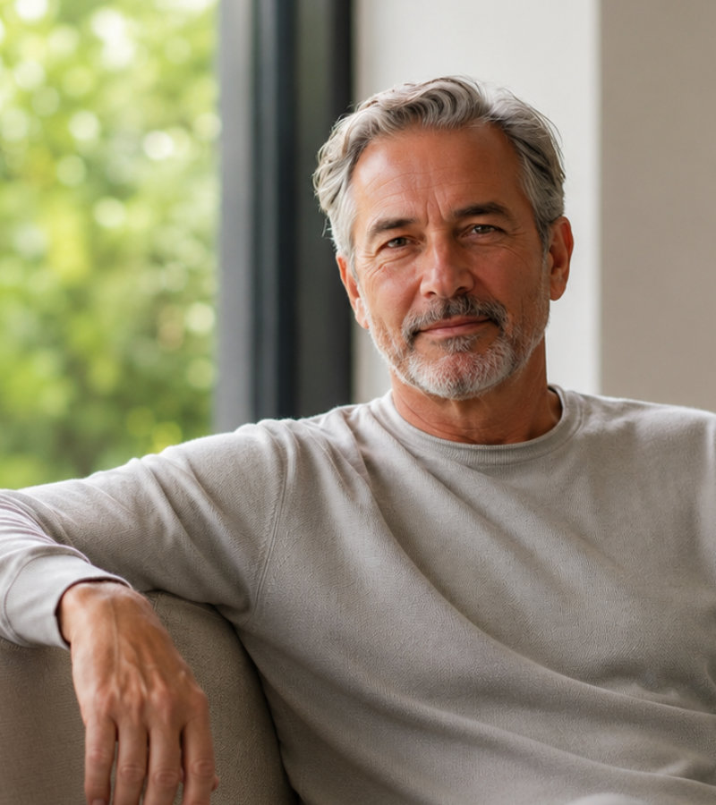 Man looking calm and confident